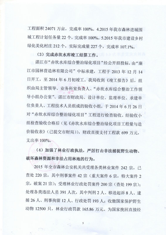 双赢彩票(中国)开奖记录官网
林业局2015年部门决算说明（汇总）